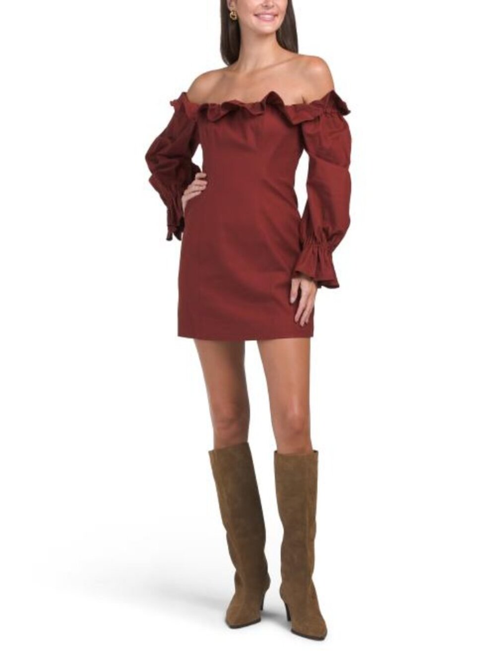BCBGMAXAZRIA Long Sleeve Mini Dress